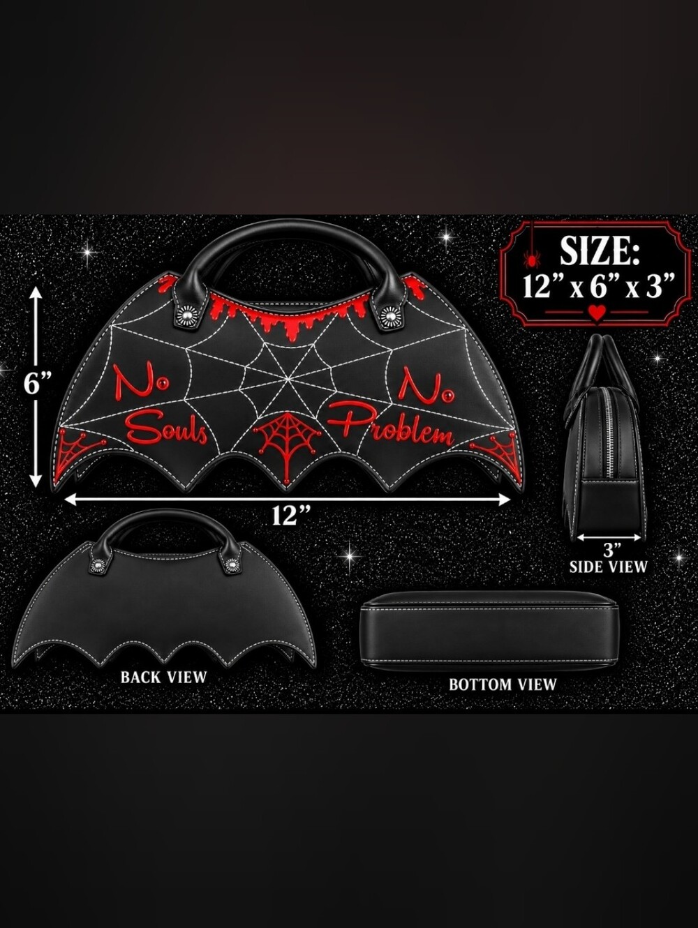 Black Batwing Mini Bag